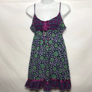 Free People Medium Purple/Green Mini Dress